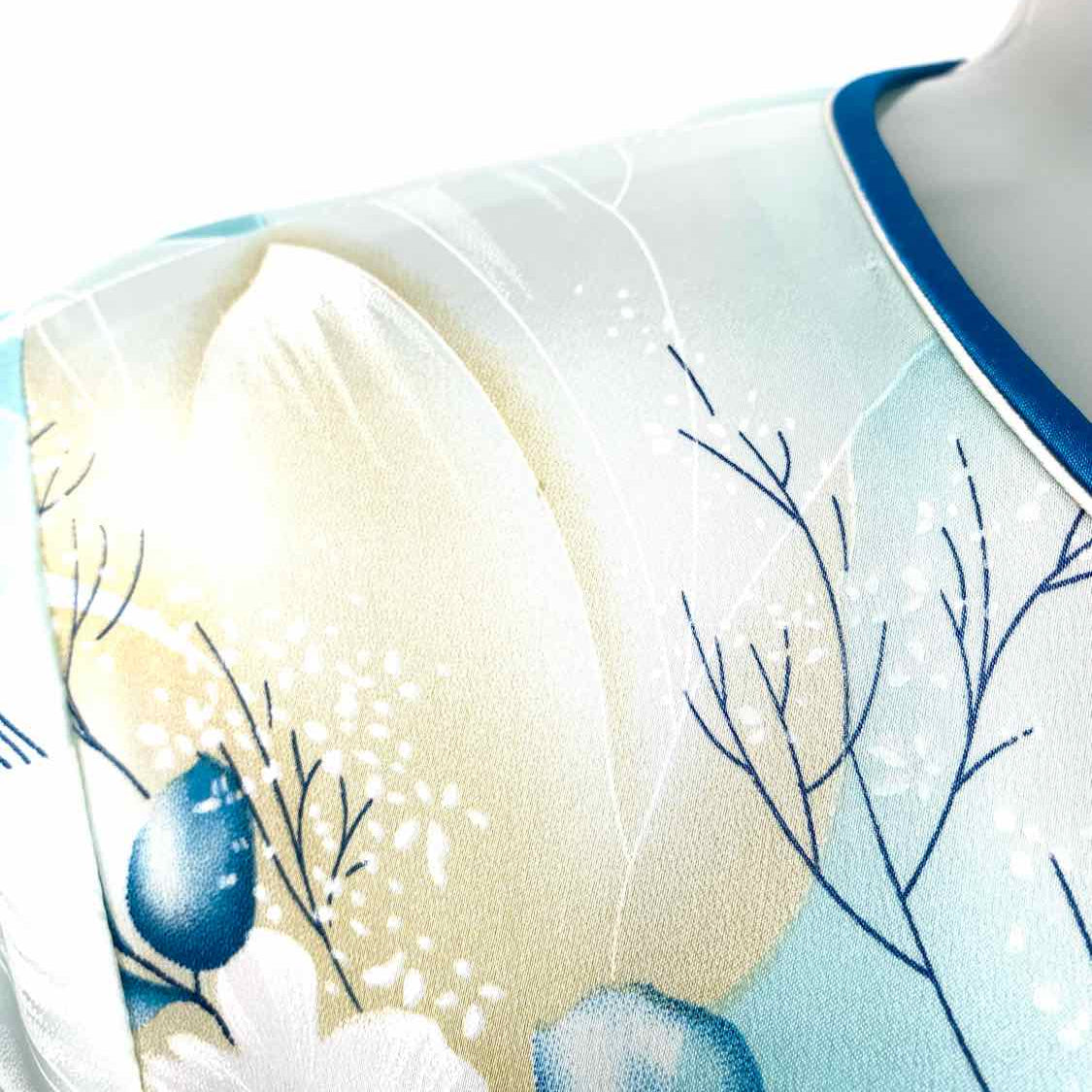Women's Light Blue Empire Floral Size S Dress