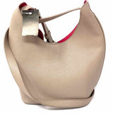 Tory Burch Perry Small Taupe Hobo Pebbled Leather Crossbody