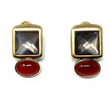 KYLO Vintage .925 Sterling Bronze Tone Geometric 1" Earrings