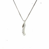 .925 Sterling Silver 18 in Swirl Crystal Necklace
