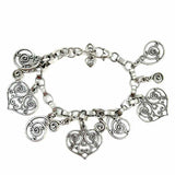 Brighton Silver tone Charm 8" Heart Bracelet