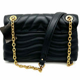 LOUIS VUITTON New Wave Chain MM NM Black Flap Quilted Crossbody