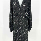 Ted Baker Gemmi Rouleau Women's Black White Size 14 Long Sleeve Celestial Dress
