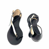 Giorgio Armani Women's Black Size 41/11 Flat Leather Bow Sandals