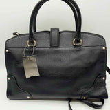 Coach Mercer 30 Black Top Handle Turnlock Pebbled Leather Satchel