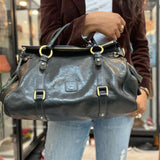 Dooney & Bourke Black Top Handle Tassel Satchel