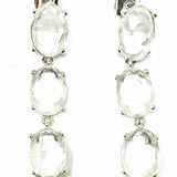 Leith Clear Silver Tone Dangle Linear Crystal Earrings