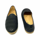 Charix Women's Black Size 40/9.5 Round Toe Leather Scale Flats