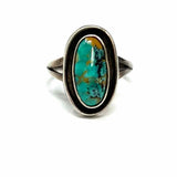 Running Bear Trading Navajo size 5.5 Sterling Silver Oval Turquoise Ring