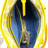 Dooney & Bourke Coated Canvas Yellow Zip Top Lemon Tote