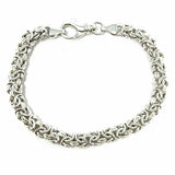 Estate 925 Sterling Silver Byzantine 7.5 Chain Made in Italy Bracelet