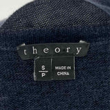 Theory Women's Navy Size S/P Crew Linen Blend Lightweight Sweater