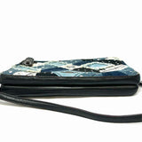 Coach Canyon Quilt Denim Black Blue Zip Top Patchwork Leather Crossbody