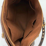 LOUIS VUITTON 2016 Pallas Coated Canvas Brown Top Handle Monogram Satchel