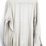 Emanuel Berg Men's Gray White Size XL Stripe Button Down Long Sleeve Shirt