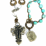 Love Heals Turquoise Made in USA Crucifix Necklace