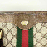 Gucci Ophidia Coated Canvas Beige Zip Top GG Web Accent Tote