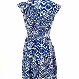 RACHEL ZOE Women's Blue Size XS Cinched Abstract Dress