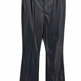 johnny was Jade Women's Black Size 28/6 Flare Vegan Leather Slit Pants