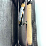 Adyan Brown Accordion Floral Embossed Leather Wallet