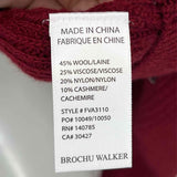 BROCHU WALKER Leith Women's Red Sz M Dolman Sleeve Wool Blend Cowl Neck Sweater