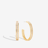 Mom Baguette Maxi Hoop Earrings