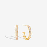 Beautifully Broken Baguette Midi Hoop Earrings