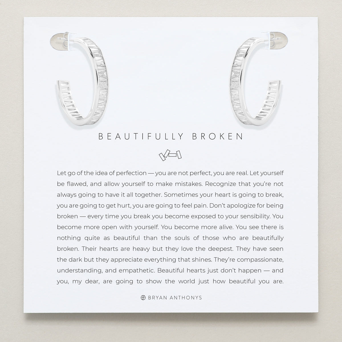 Beautifully Broken Baguette Midi Hoop Earrings