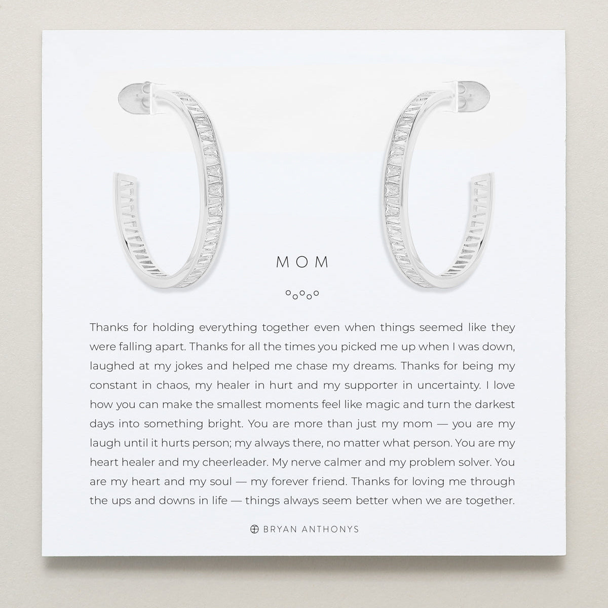 Mom Baguette Maxi Hoop Earrings