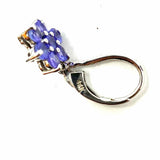 Angara 14K White Gold Purple Dangle 1" Floral Blue Tanzanite Earrings