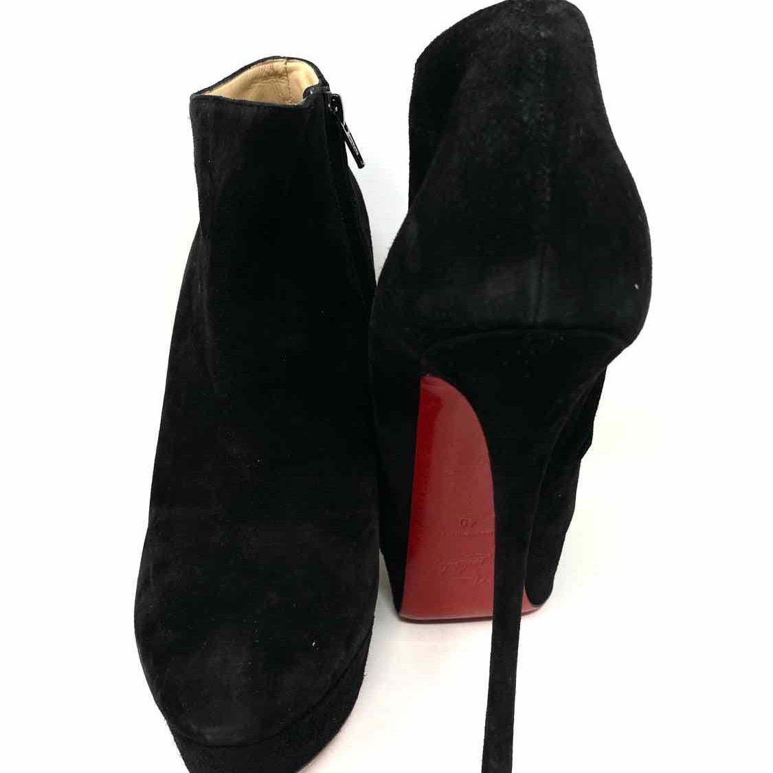 Christian Louboutin Dirdibootie Women's Black Size 40/9.5 Stiletto Suede Bootie