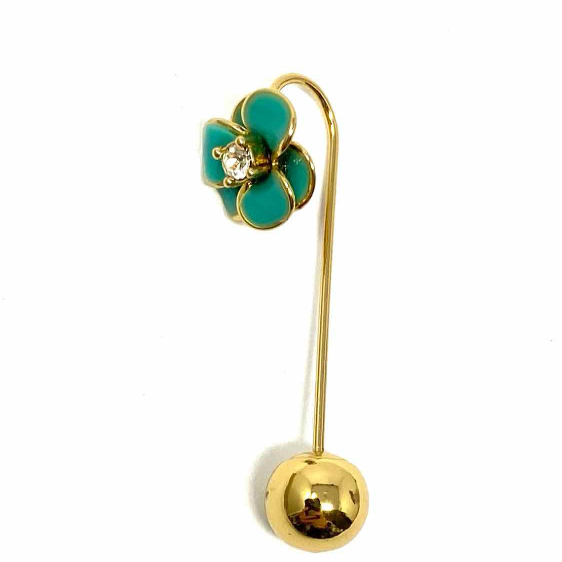 Kate Spade Shine On Teal Gold Tone Drop 1.25" Floral Earrings