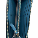 Kate Spade Spademals Smitten Kitten Blue Zip-Around Cat Leather Wallet