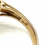 Estate size 4 14K Yellow Gold White Abstract Pearl Ring