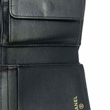 Chanel 2020 CC Filigree Compact Beige Black Bi-Fold Caviar Made in Spain Wallet