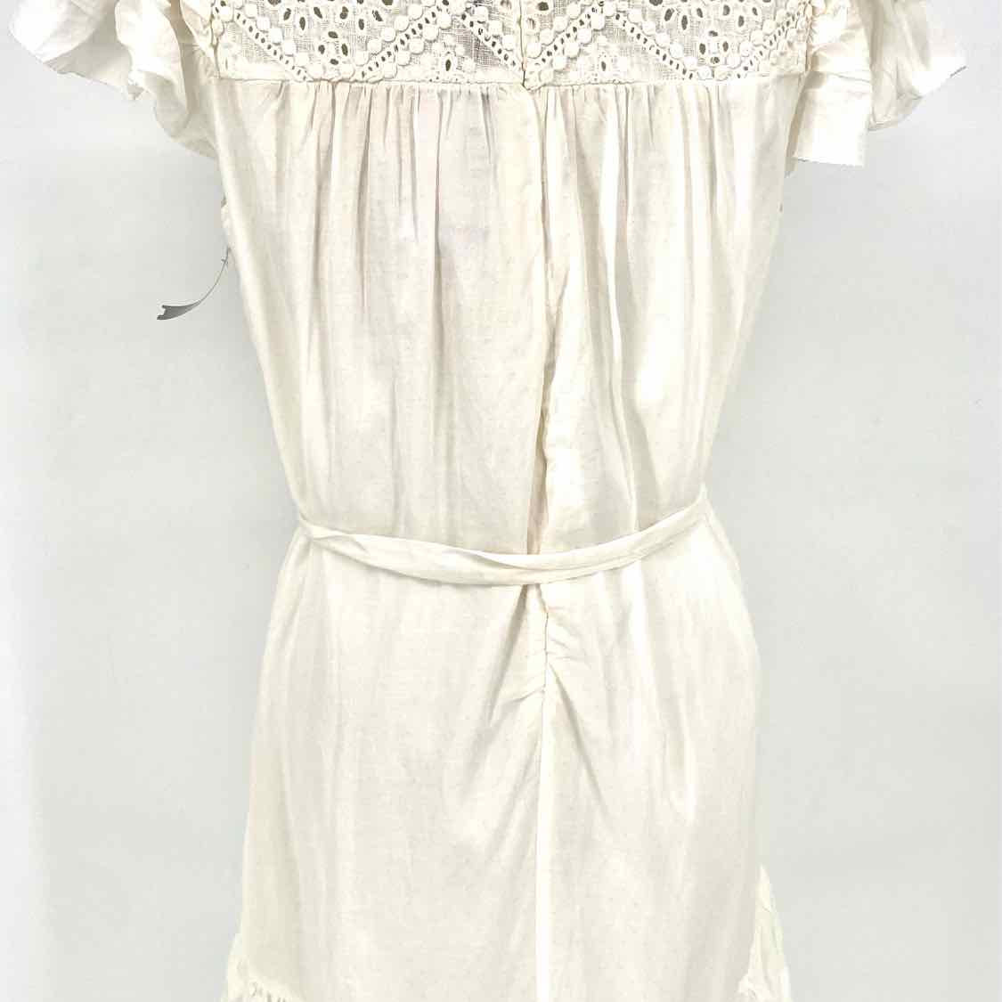 LINI Women's White Short Sleeve Ruffled Dress