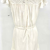 LINI Women's White Short Sleeve Ruffled Dress