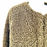Max Studio Women's Army Green Size M Faux Fur Curly Jacket