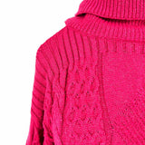by Anthropologie Women's Magenta Size S cold shoulder Cable knit Sweater