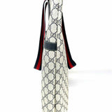 Gucci Coated Canvas Navy White GG Web Detail Tote