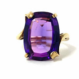 S&G B 10K Gold Purple Simulated Sapphire Estate Vintage Ring
