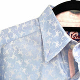 Robert Graham Men's Light Blue Size S Monkey Long Sleeve Shirt