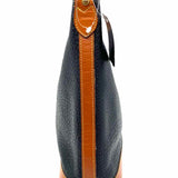 Dooney & Bourke Black Brown Hobo Pebbled Leather Shoulder Bag