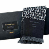 Ermenegildo Zegna Black Long 40 in Abstract Scarf