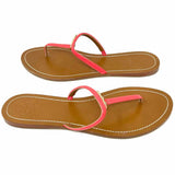 Tory Burch Women's Pink Brown Size 11 Thong Logo Sandals