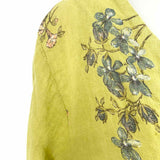 Made in Italy Women's Green Size One Size High Low Linen Floral Long Sleeve