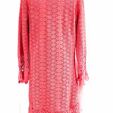 MIKAROSE Women's Rust Size M Long Sleeve Lace Dress