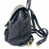 MCM Gold Plated Medallions Black Quilted Leather BackPack