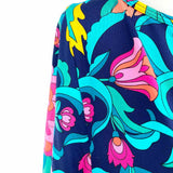 Trina Turk Blue Size S Short Sleeve Abstract Coverup