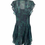ALLSAINTS Women's Black Green Size 2 Butterfly Sleeve Celestial Dress